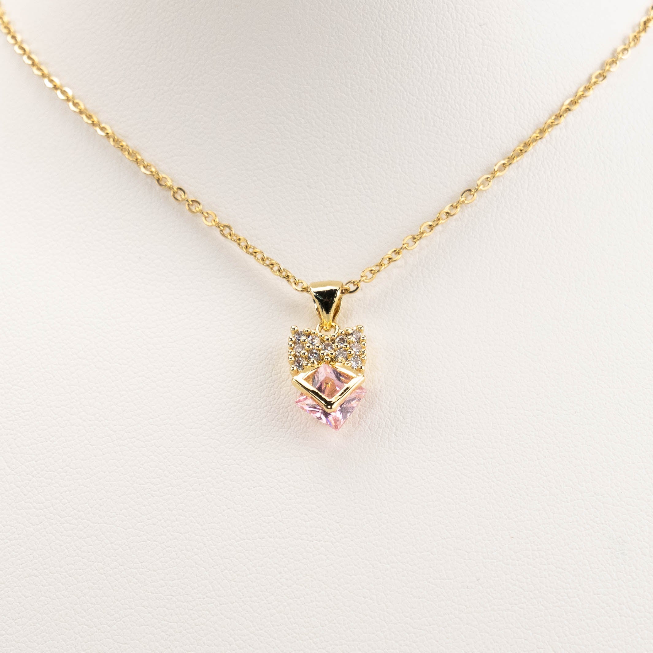 【N-X13】Plated 14k Gold Zircon necklace