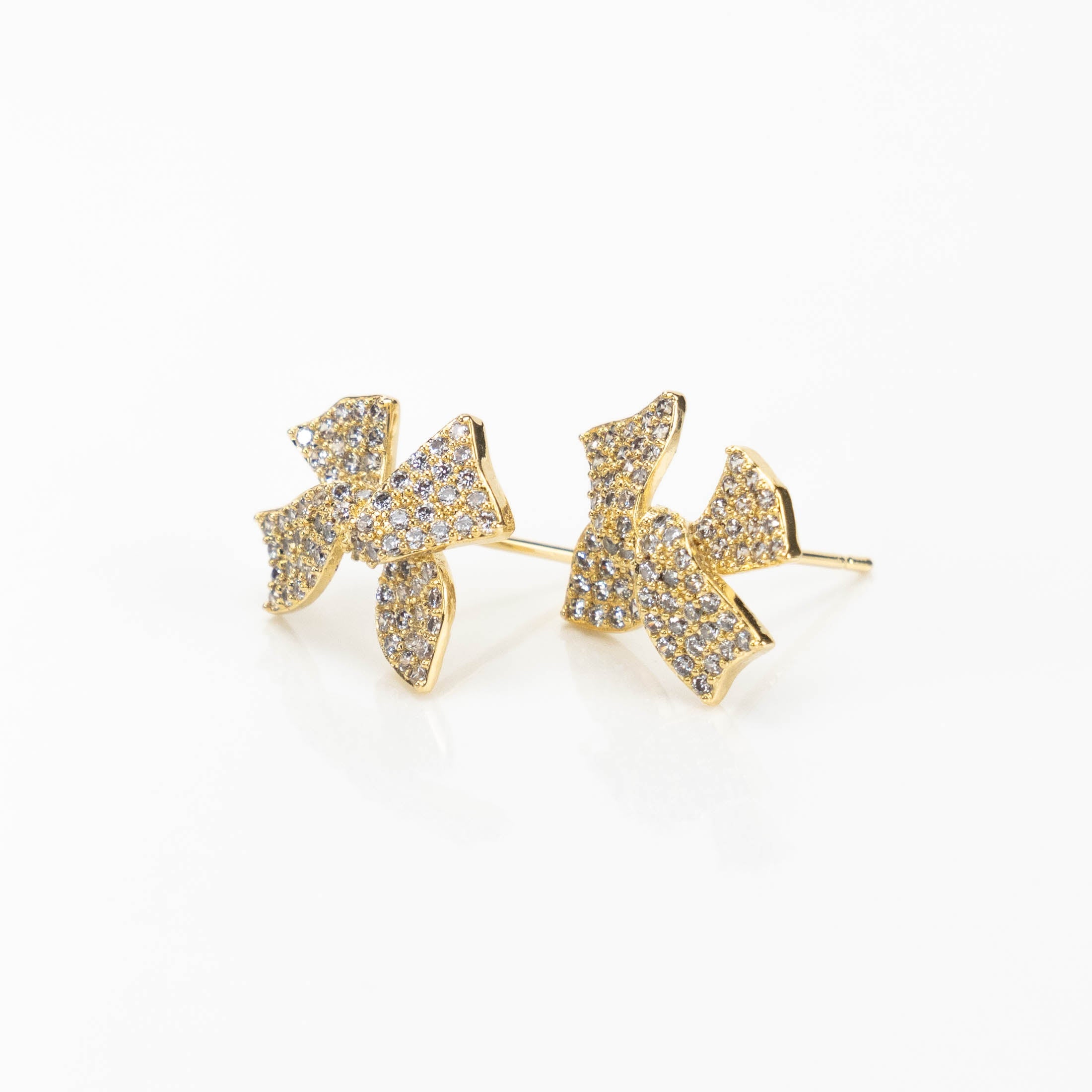 【E-EHR264】Plated 14k Gold Zircon earrings