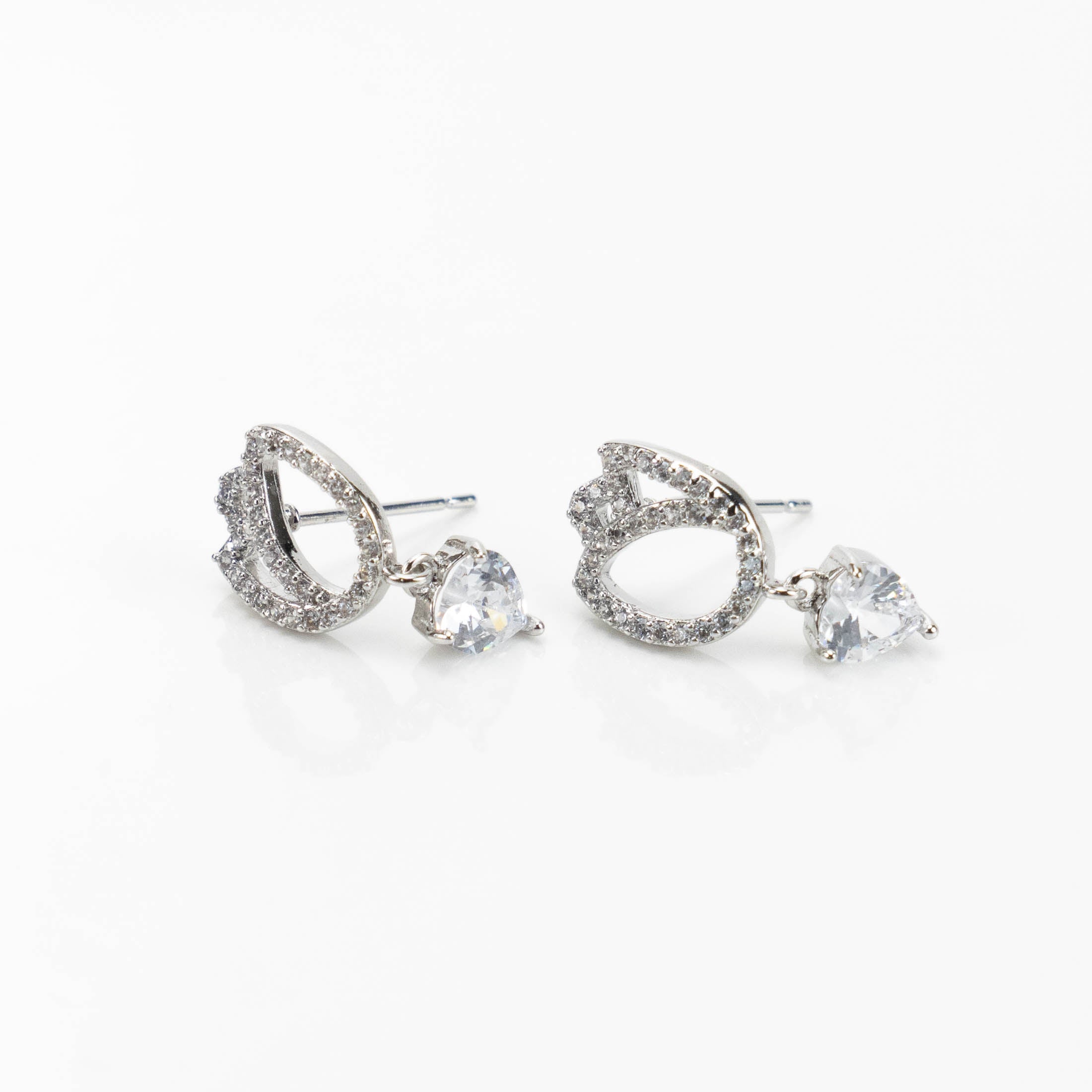 【E-EHR140】Plated 14k Gold Zircon earrings