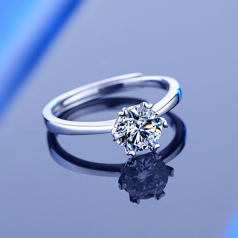 【R-262K】925 Sterling Silver Moissanite rings (Opening)