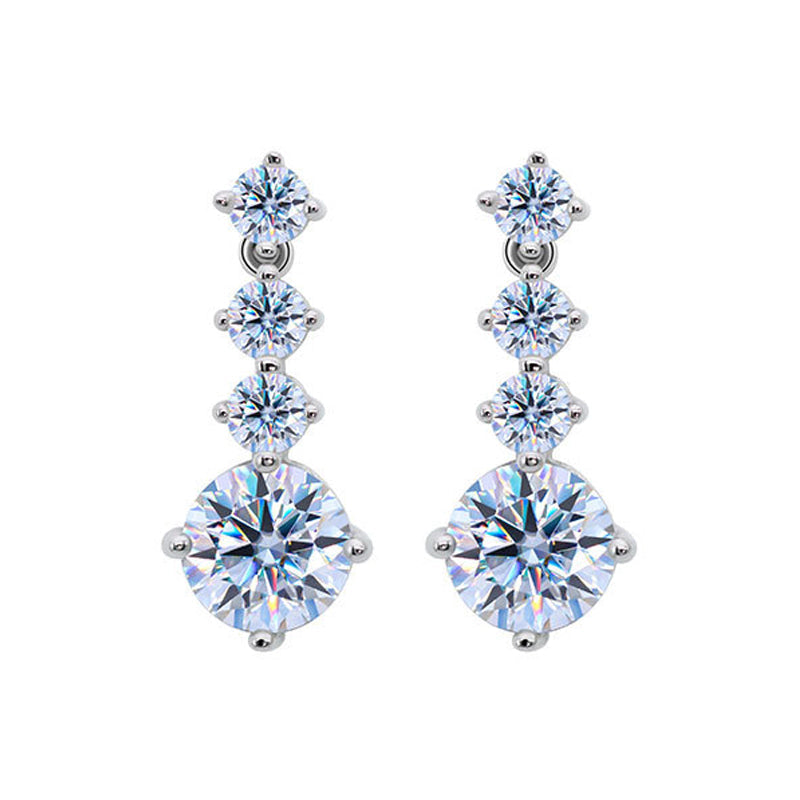 【EM-103】925 Sterling Silver Moissanite earrings