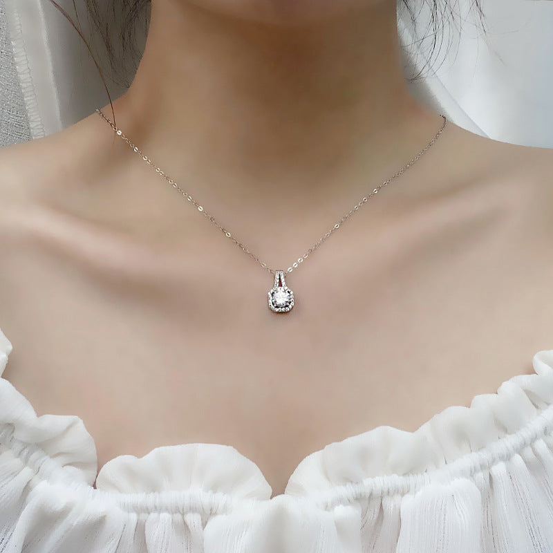 【L-013】925 Sterling Silver Moissanite necklace