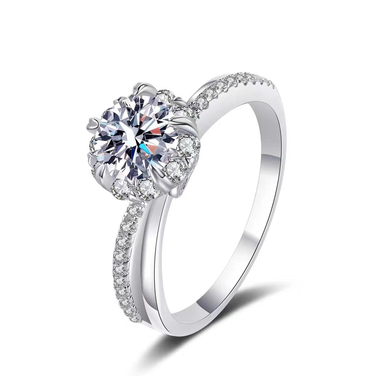 【RM-111】925 Sterling Silver 1CT Moissanite rings