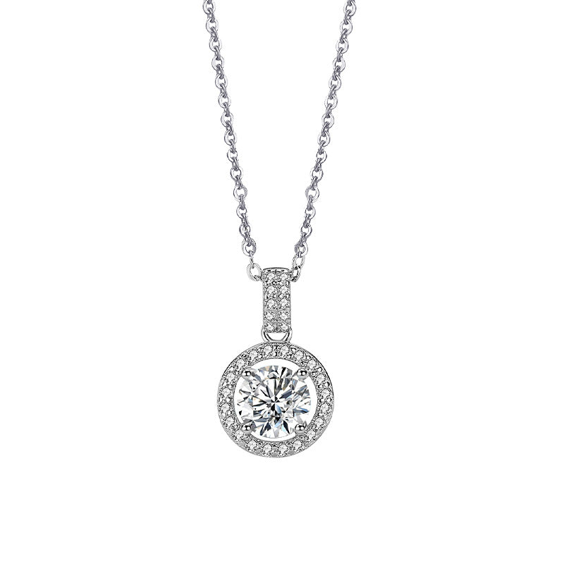 【L-070】925 Sterling Silver Moissanite necklace