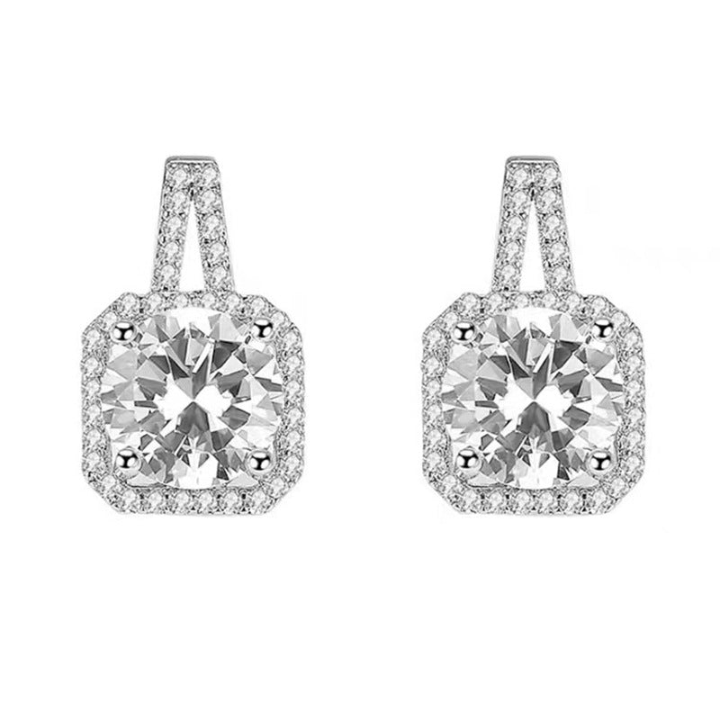 【E-077】925 Sterling Silver Moissanite earrings