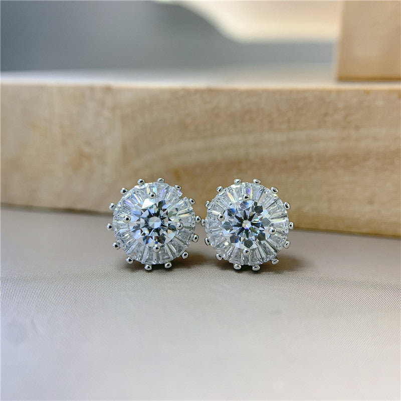 【EM-101】925 Sterling Silver Moissanite earrings