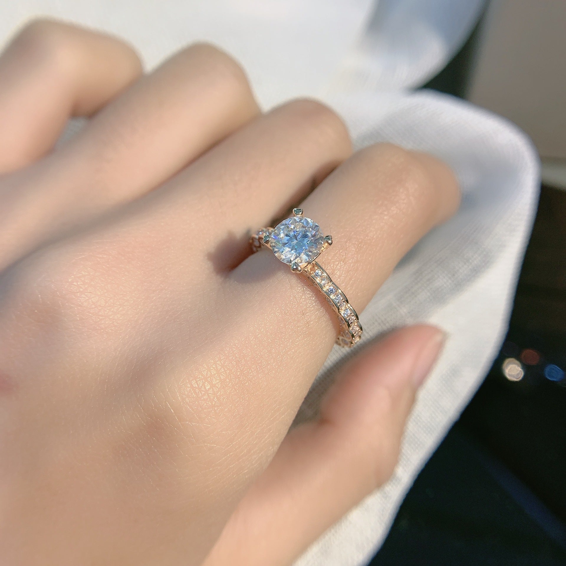 【R-260】925 Sterling Silver Moissanite rings