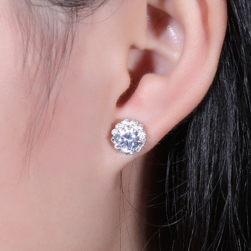 【E-018】925 Sterling Silver Moissanite earrings