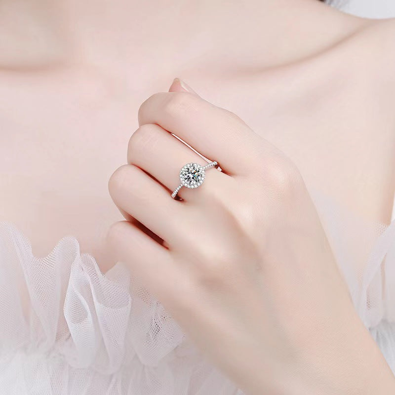 【R-005】925 Sterling Silver Moissanite rings (Opening)