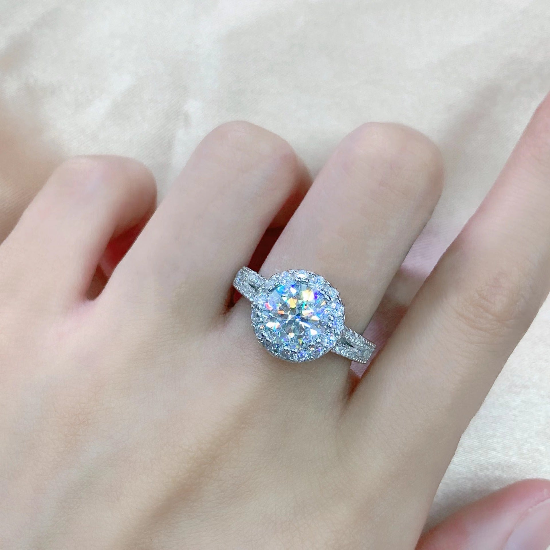 【RM-103】925 Sterling Silver Moissanite rings