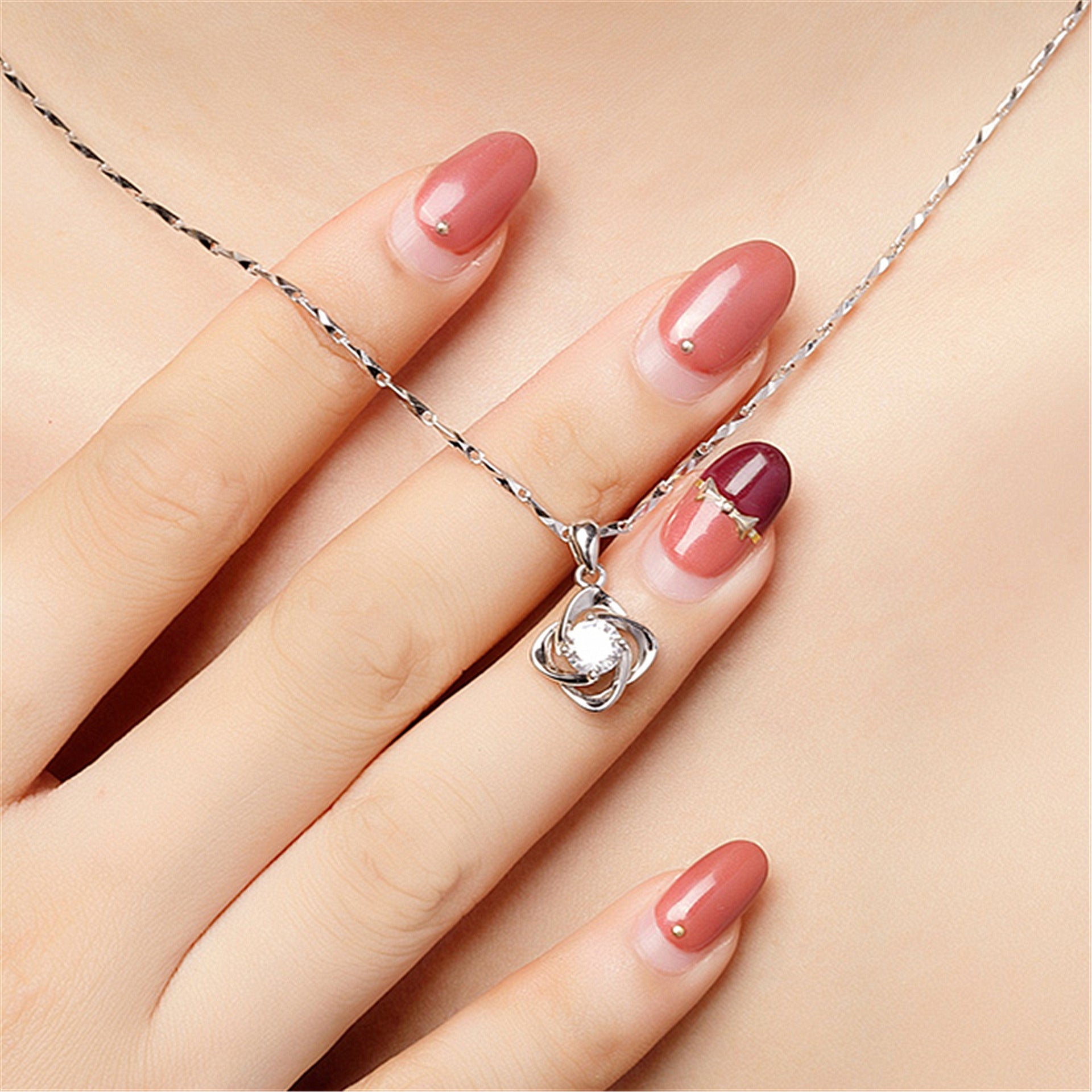 【L-046】925 Sterling Silver Moissanite necklace