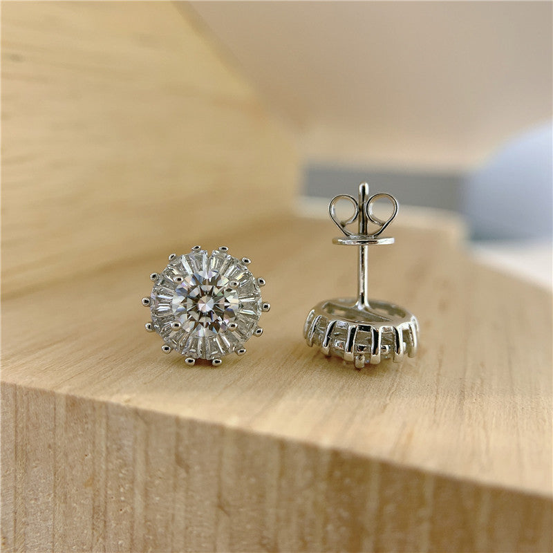 【EM-101】925 Sterling Silver Moissanite earrings